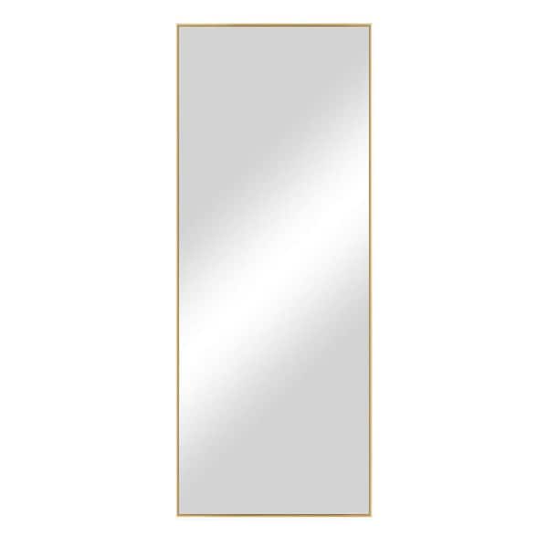 Unbranded 20 in. W x 59 in. H Modern Rectangular Full Length Framed Gold Mirror Vanity Mirror