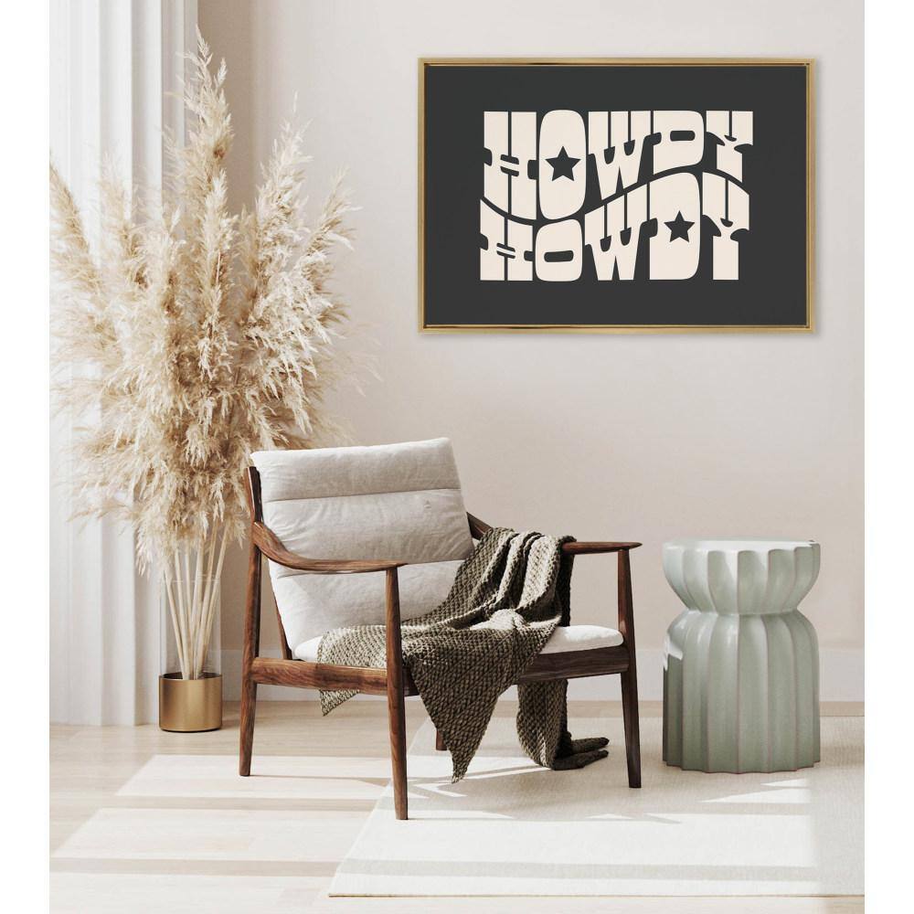 Bright Gold Framed Howdy Star Landscape Canvas Print, 23 x 33