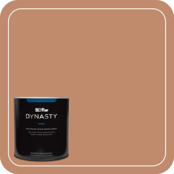 BEHR DYNASTY 1 qt. #240F-4 Tiny Fawn Satin Enamel Interior Stain-Blocking Paint and Primer
