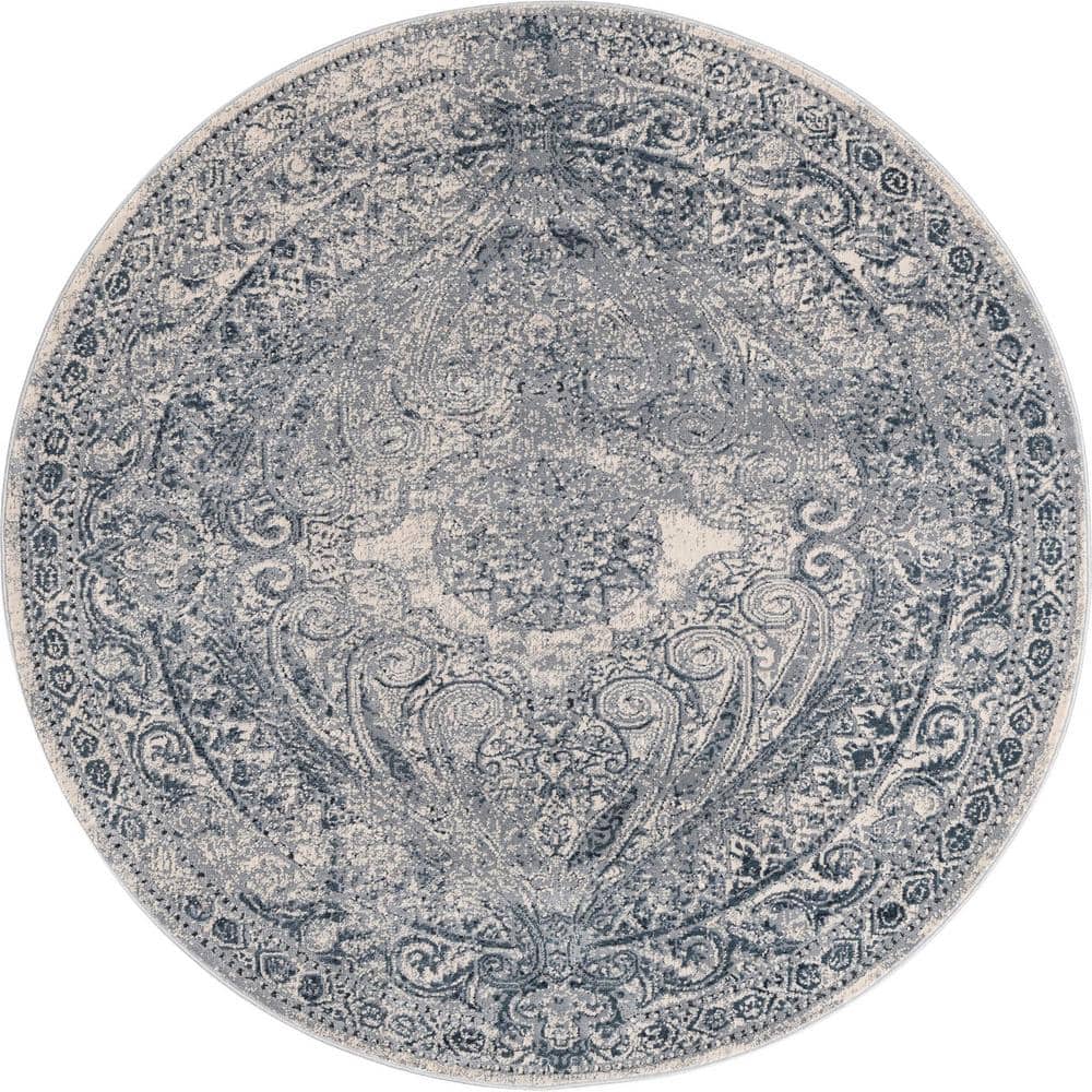 Chateau Wilson Dark Blue 4' 0 x 4' 0 Round Rug price history on PriceWatchPro