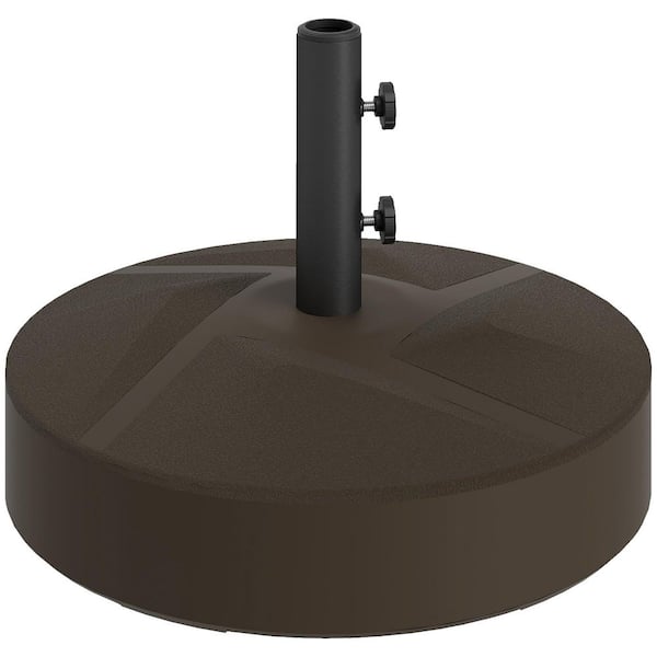 HDPE Patio Umbrella Base Holder, Heavy Duty Outdoor Umbrella Stand Base in Brown