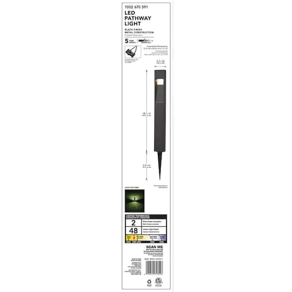 Hampton Bay Vernon Park Low Voltage Black Integrated LED Waterproof  Aluminum Outdoor Path Light Powered by Hubspace (1-Pack) ECP11-LED - The  Home Depot