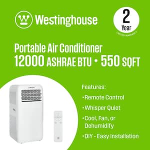 8,000 BTU Portable Air Conditioner Cools 550 Sq. Ft. in White