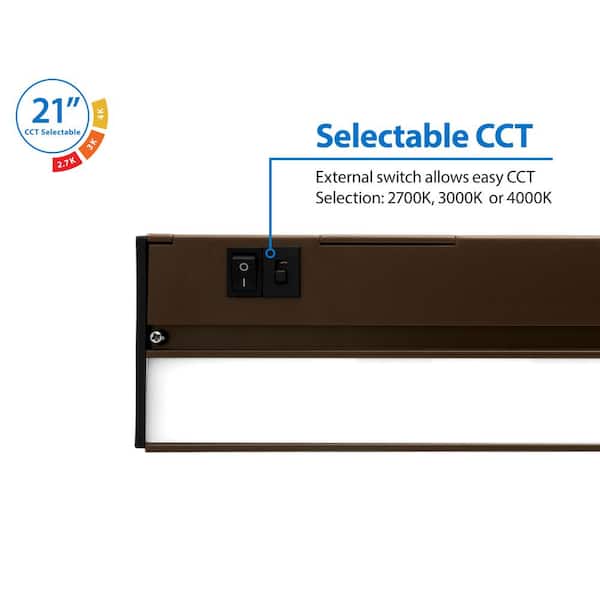 NUC-5 Series 21.5 in. Oil Rubbed Bronze Selectable LED Under Cabinet Light