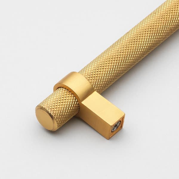 GLIDERITE 3 in. (76 mm ) Center-to Center Brass Gold Knurled Bar