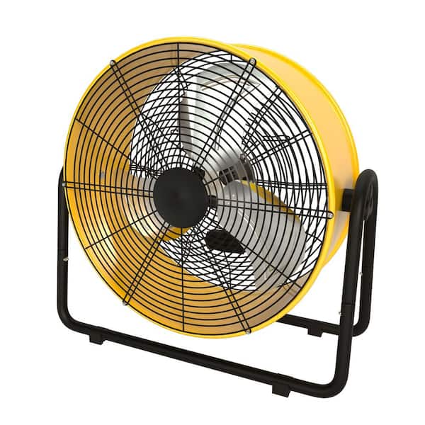 20 in. Heavy Duty Metal Industrial Drum Fan, 3-Speed Fan for Warehouse, Workshop-High Velocity, Yellow
