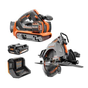 18V Brushless Cordless 3 in. x 18 in. Belt Sander Kit with (1) 2.0 Ah Battery and Charger with 7-1/4 in. Circular Saw
