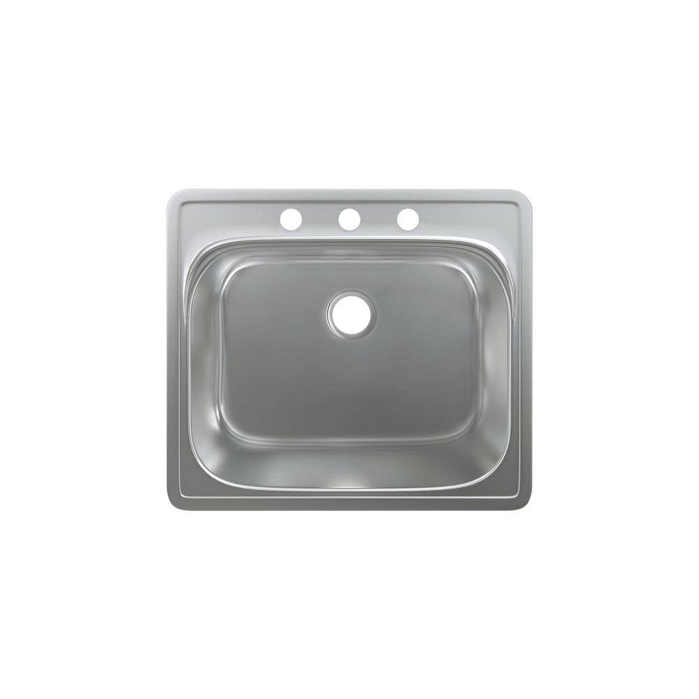 Ouvert 25 x 22 Stainless Steel Single Basin Top Mount Kitchen Sink