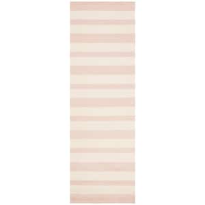 Kids Pink/Ivory 3 ft. x 8 ft. Striped Runner Rug