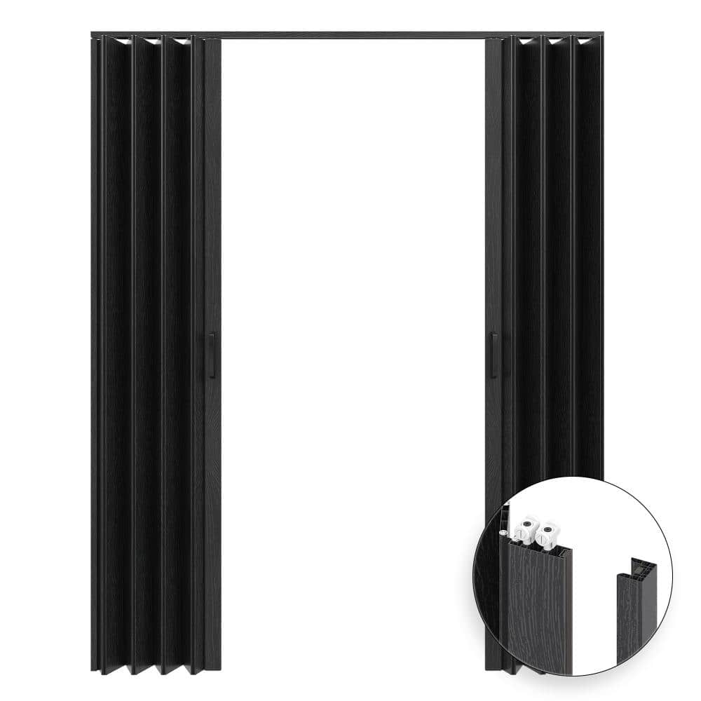 Socbazzar 72 in x 80 in.(Double 36 in.) Black Oak Finished