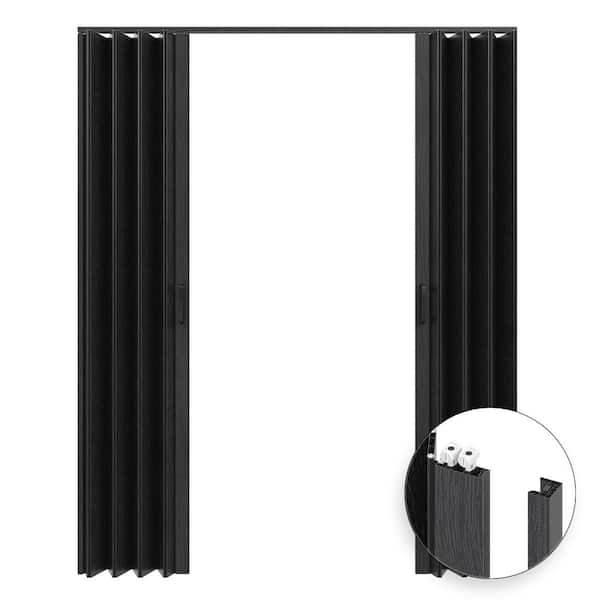 Socbazzar 72 in x 80 in.(Double 36 in.) Black Oak Finished