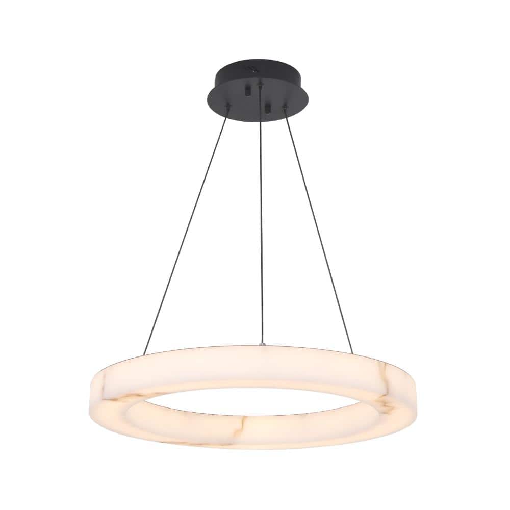 23.6 in. 1-Light Alabaster LED Dimmable Round Chandelier for Dining Room Entrance price history on PriceWatchPro