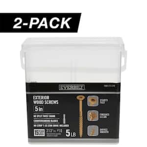 2-Pack 10 x 5 in. Star Drive Flat Head Exterior Wood Screws (10 lbs. / 426-Piece)