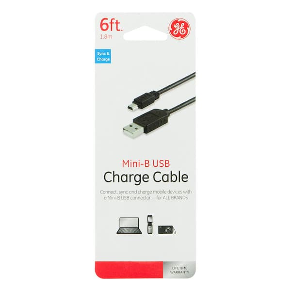 GE 6.5 ft. USB-C to USB-A Charge and Sync Cable, Black 33780 - The Home  Depot