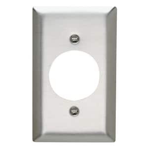 Pass & Seymour 302/304 S/S 1 Gang Single Power Outlet 2.625-in. Hole Wall Plate, Stainless Steel (1-Pack)