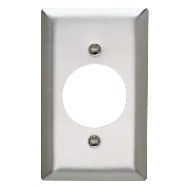 Legrand Pass & Seymour 302/304 S/S 1 Gang Single Power Outlet 2.625-in. Hole Wall Plate, Stainless Steel (1-Pack)