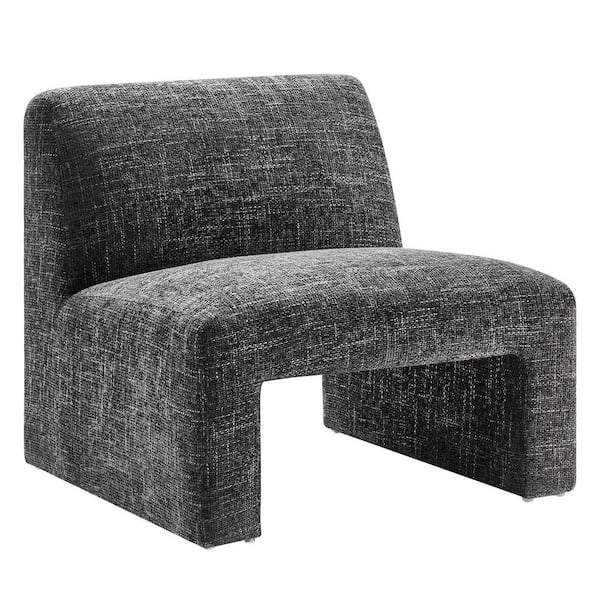 Amita Chenille Upholstered Accent Chair in Carbon Black