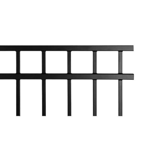 NUVO IRON Legacy Collection 6 ft. x 5 ft. Coral Profile Metal Flat Top Spaced Bar Fence Panel
