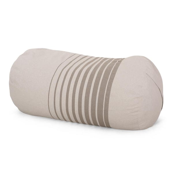 Noble House Guill Natural and Brown Fabric 6.5-Foot Striped Bean Bag