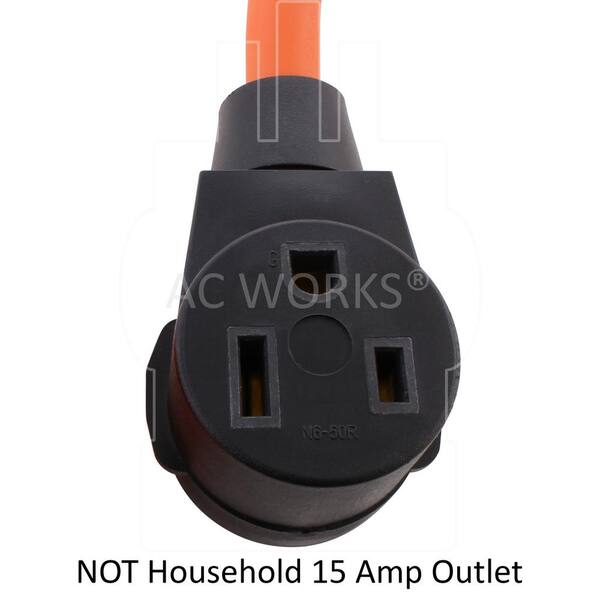 50 Amp Flexible Welder Adapter NEMA 14-50P to NEMA 6-50R by AC WORKS® 