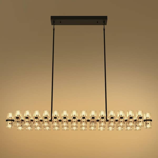 Briignite 60-Light Black Crystal Chandelier with 70 G4 LED Bulbs