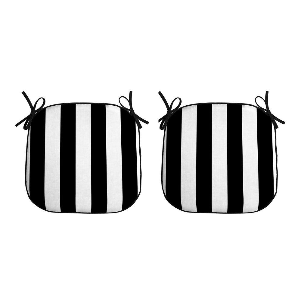 Indoor/Outdoor Square Foam Seat Pad, Set of 2, Foam Cushion Black Cabana Stripe price history on PriceWatchPro