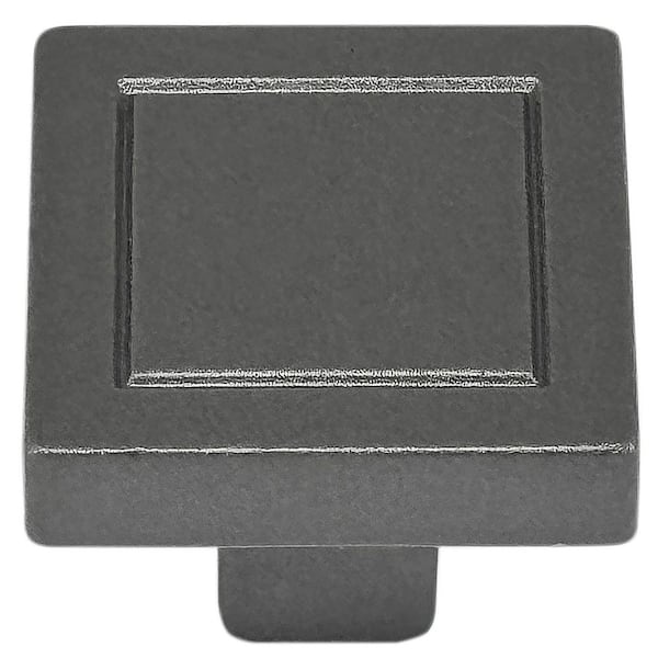 Cosmopolitan 7/8 in. Matte Grey Square Cabinet Knob