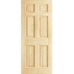 32 in. x 80 in. x 1.375 in. 6 Panel Colonial Double Hip Pine Interior Door Slab