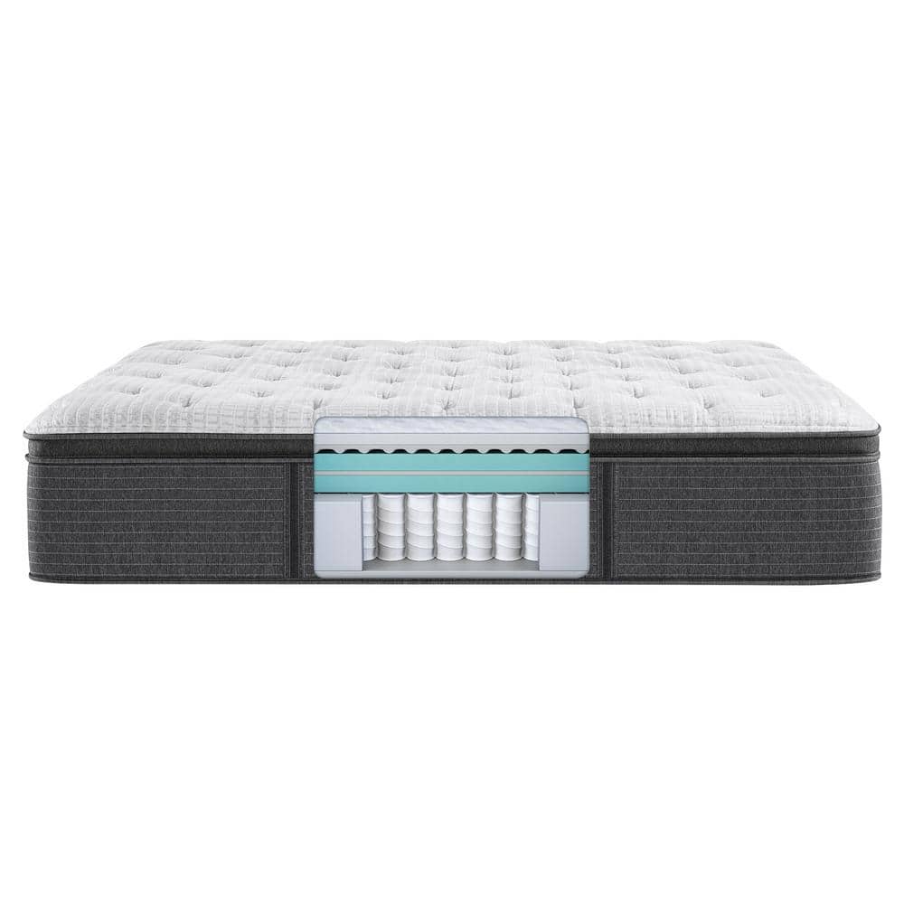 Gray and White Full Pillowtop Gel Memory Foam Mattress