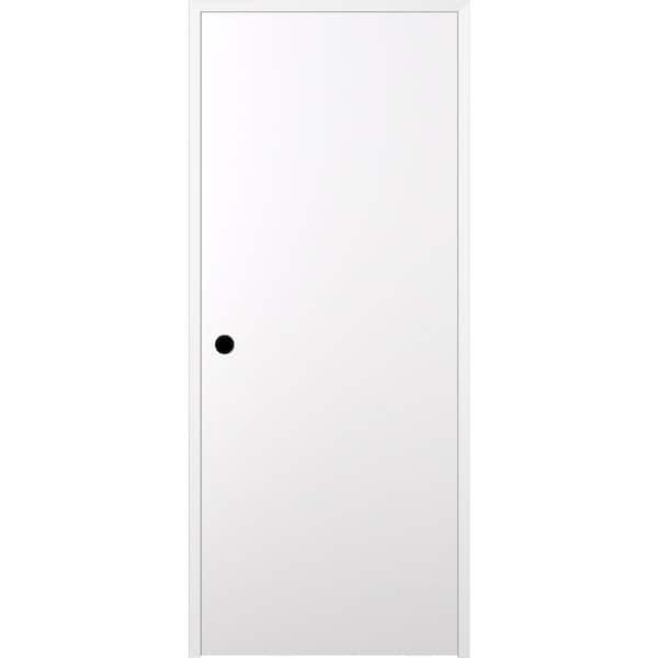Smart Pro DIY-Friendly 36 in. x 80 in. Right-Hand Polar White Solid Composite Core Wood Single Prehung Interior Door