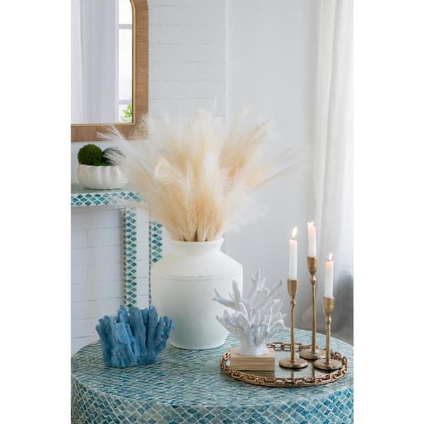 A & B Home White 9.1 in. x 12.2 in. Coral Polystone Other
