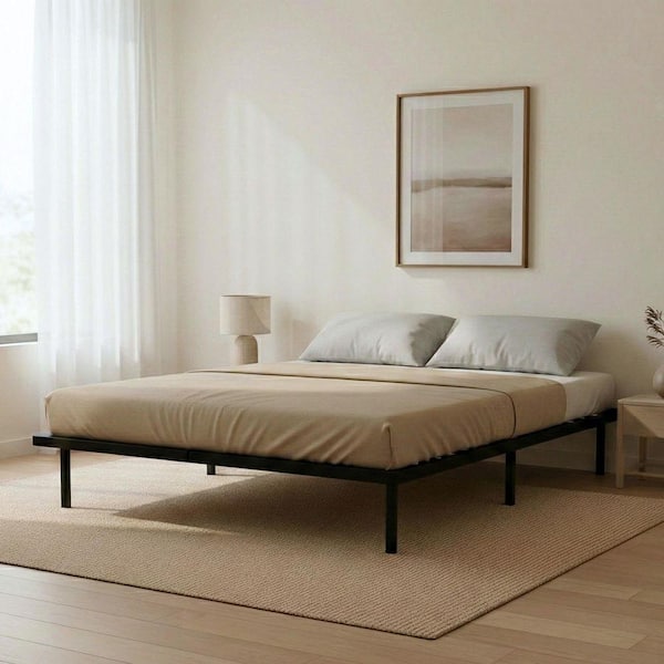 PRIMO INTERNATIONAL ZenBase Black Upholstered Frame Queen Platform