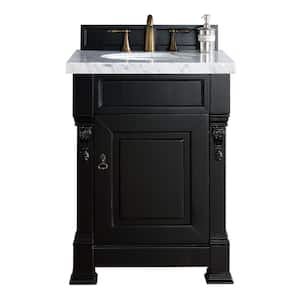 Brookfield 26 in.W x 23.5 in. D x 34.3 in. H Single Vanity in Antique Black with Arctic Fall Top