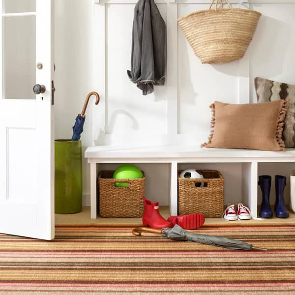 Sienna Stripe Machine Washable Multi 5 ft. x 8 ft. Indoor Area Rug