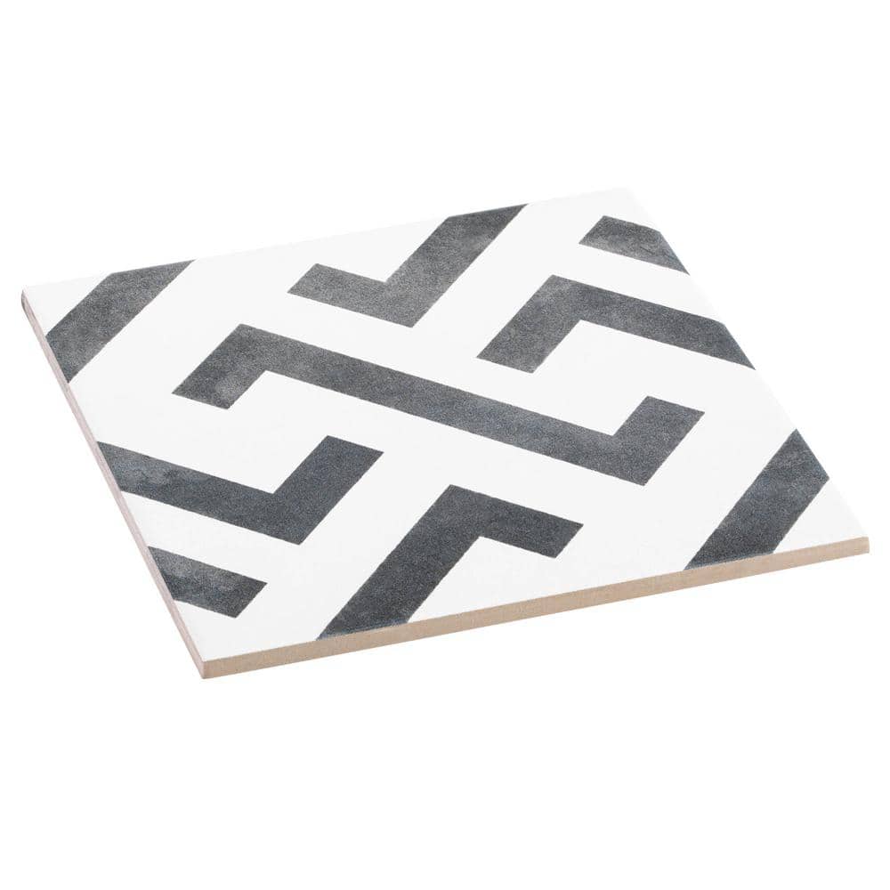 Janian Black and White Porcelain Mosaic Tile Sample