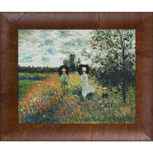 11 in. x 13 in. Promenade Near Argenteuil by Claude Monet Panzano Olivewood Framed Nature Oil Painting Art Print
