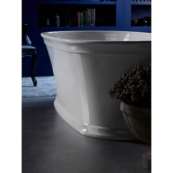 KOHLER Memoirs 60 in. x 34 in. Soaking Bathtub with Center Drain in White