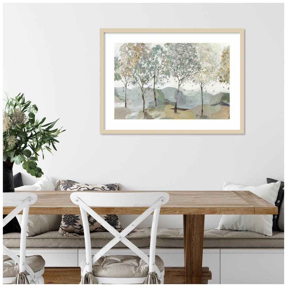 Blue Tree Ridge I Framed Landscape Print in Natural Wood