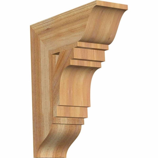 Ekena Millwork 6 in. x 22 in. x 18 in. Western Red Cedar Merced Traditional Rough Sawn Bracket