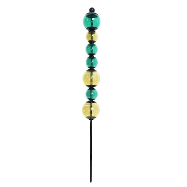Hampton Bay 30 in. H Stacked Glass Globes-Color Combo 1 Garden Stake (3-Pack per Case)
