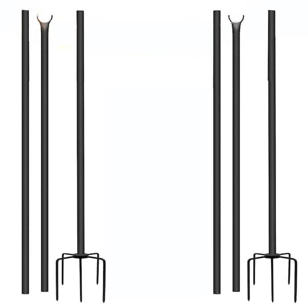 BOZTIY 9 ft. String Light Poles, Lighting Stand for Garden, Patio, Christmas, Wedding, Birthday Decoration Flagpole (2-Pack)