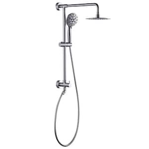 7-Spray Multi-function 1.8 GPM Round Wall Bar Shower Kit with Hand Shower in Brushed Nickel