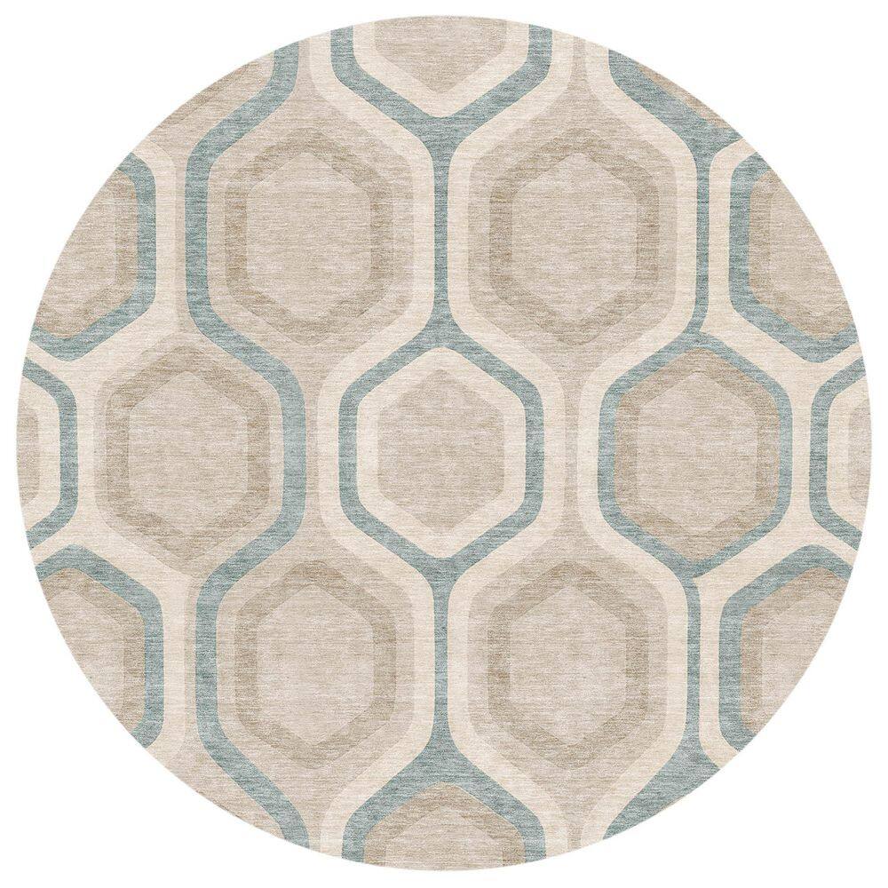 Chantille Machine Washable Indoor/Outdoor Abstract ACN2956 Taupe 8 ft. x 8 ft. Round Rug price history on PriceWatchPro