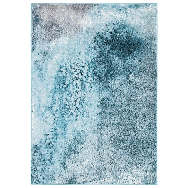 Skyler 2 ft. x 4 ft. Silver/Blue Distressed Overdyed Area Rug