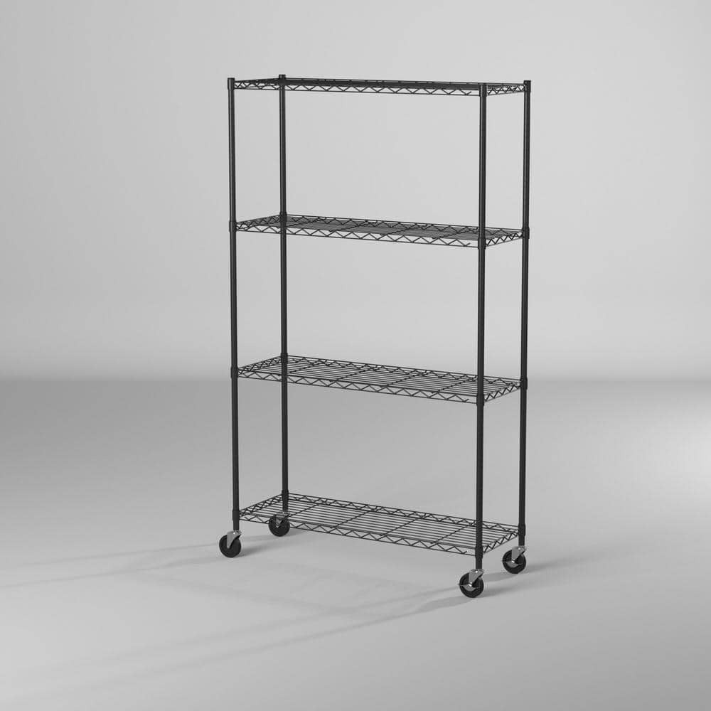 Trinity EcoStorage 4-Tier Black Steel Wire Shelving Unit