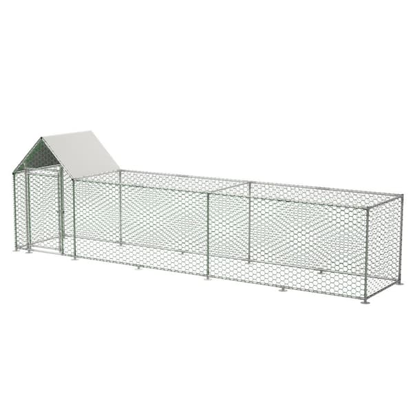 Thanaddo 196 in. x 42 in. Outdoor Chicken Coops for Yard Metal Chicken Pen for Duck Rabbits with Waterproof and Anti-UV Cover