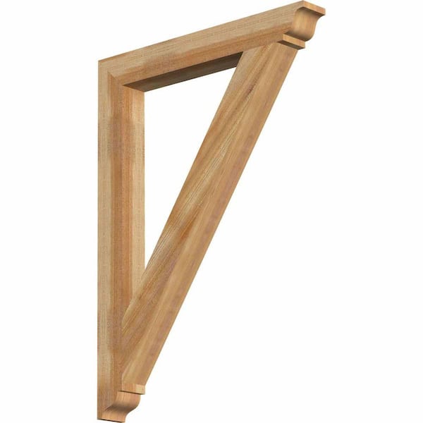 Ekena Millwork 4 in. x 44 in. x 32 in. Western Red Cedar Traditional Rough Sawn Bracket