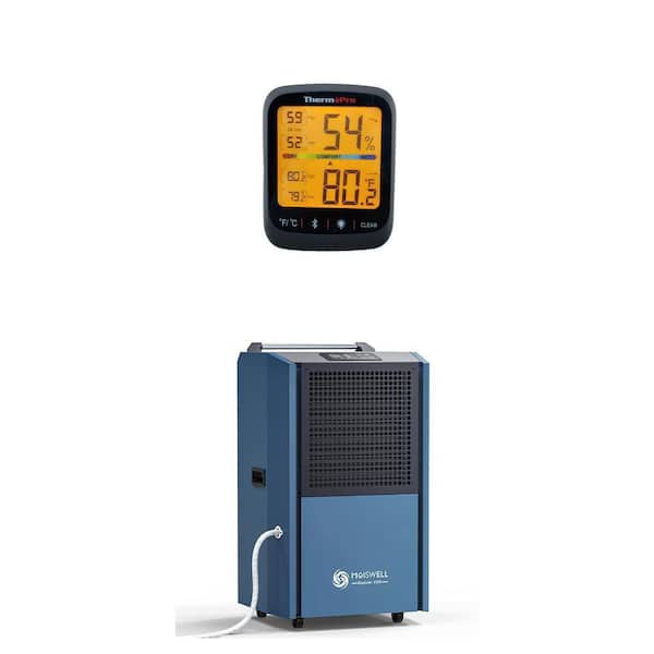 Bluetooth Hygrometer Thermometer (260 ft.) and 305 pt. Dehumidifier (9,500 Sq. Ft.) Combo