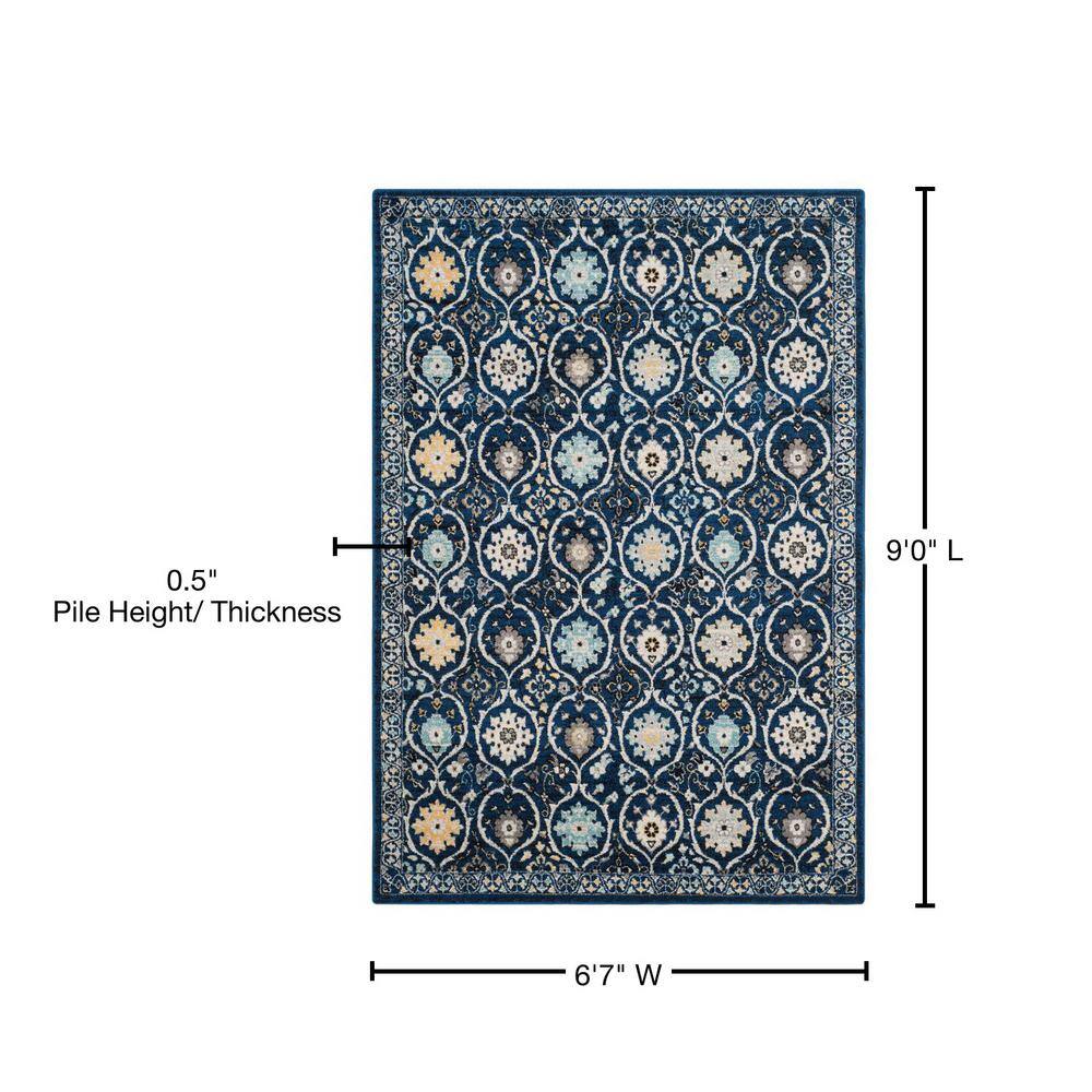 Royal Ivory Rectangular Synthetic Stain-Resistant Area Rug