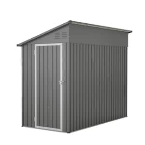 4 ft. W x 8 ft. D Metal Storage Lean-To Shed, Gray (30 sq. ft.)